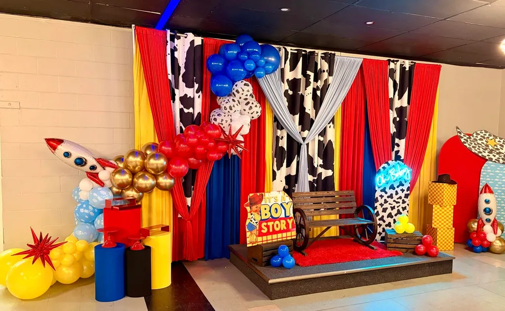 Finished event decorating setup