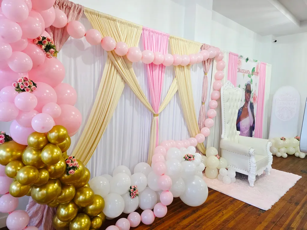 Custom decorated event room