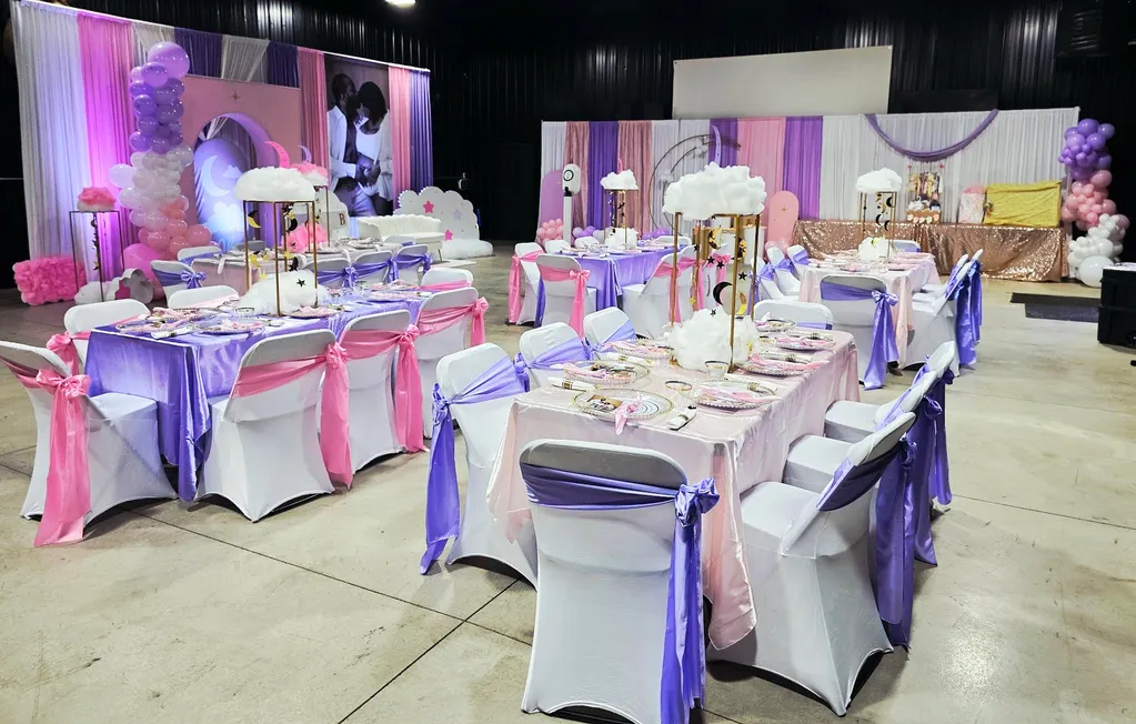 Celebration display with custom decor